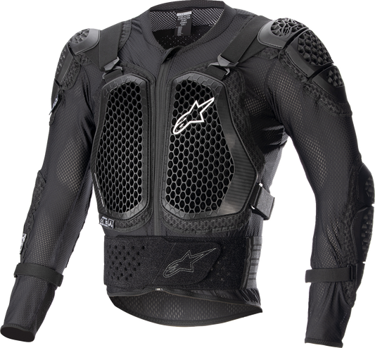 Black ALPINESTARS Bionic Action V2 protection jacket in small size, featuring armored bionic design with adjustable straps and protective panels.