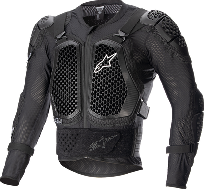 Alpinestars Bionic Action V2 black protection jacket for motorcycle riders, size XL, with reinforced armor and adjustable straps.