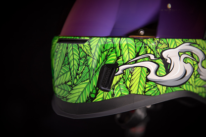 Bill's Exhausts ICON Airform™ Helmet in Ritemind Glow™ green, XL size, featuring sleek helmet design with glow accents.