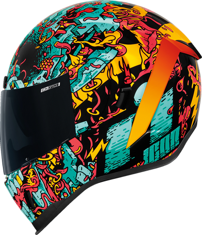 Blue ICON Airform™ Helmet with MIPS® technology, medium size, designed for safety and style, featuring Munchies branding.