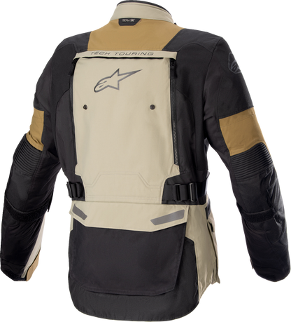 Alpinestars Bogota Pro Drystar® motorcycle jacket in large, black with protective features and multiple zipper pockets.