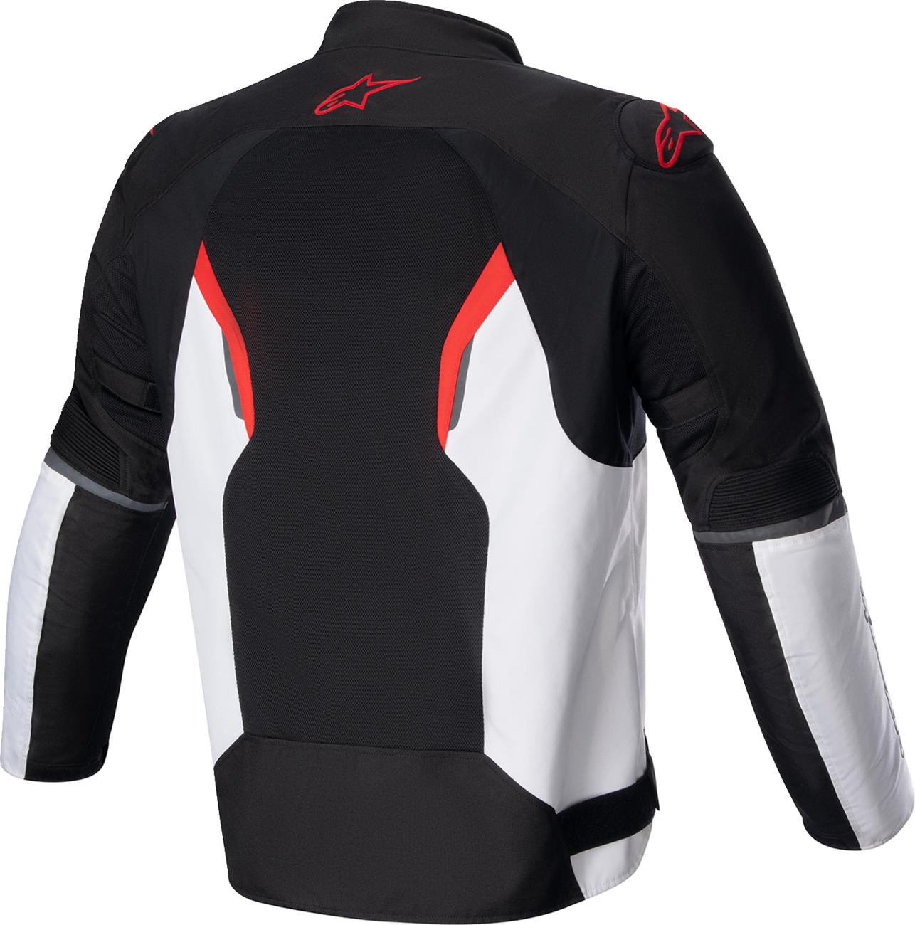 Alpinestars AST v2 Air Jacket in black, white, and red, 2XL, featuring reinforced protection and breathable fabric.