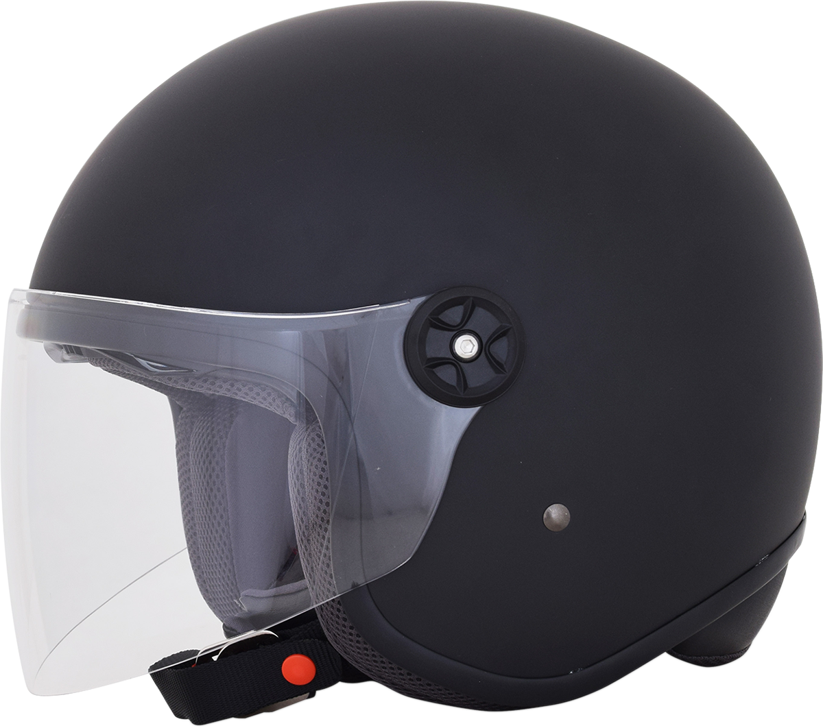 Matte black AFX FX-143 helmet in XS size, featuring a sleek design and aerodynamic shape, suited for motorcycle riders.
