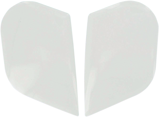 Bill's Exhausts ICON Airframe/Alliance white helmet side plates, motorcycle helmet parts with sleek design and durable material.