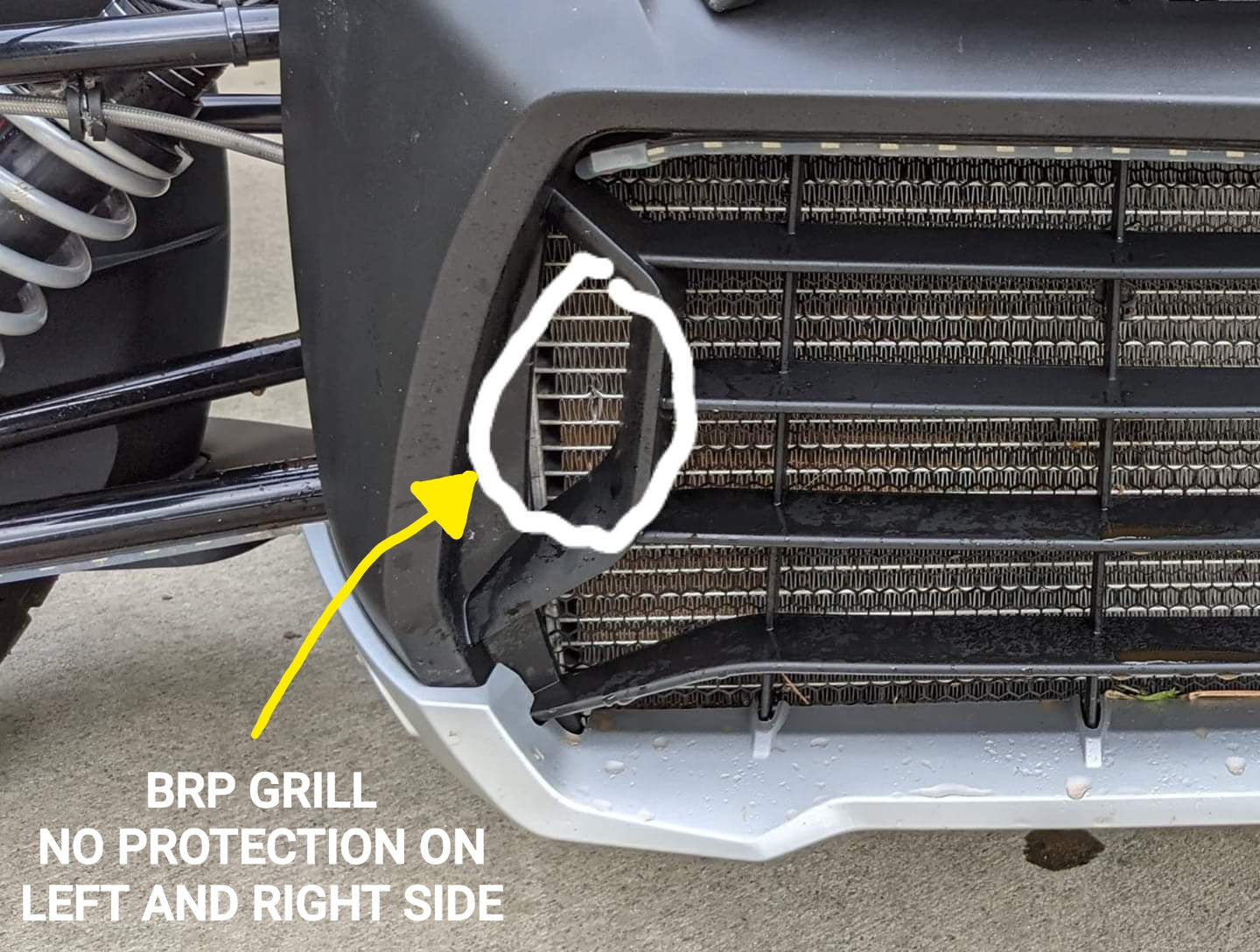 RYKER BLACK RADIATOR GRILL AND FUEL OVERFLOW EXTENSION HOSE - Howling Moto
