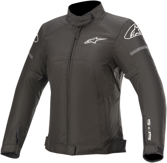 Alpinestars Stella T-SPS Black Jacket in medium size, showcasing the stylish motorcycle jacket with protective features.