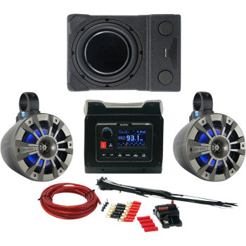 NAVATLAS Audio Kit Zone 3 for Can-Am X3 by Bill's Exhausts, featuring high-quality audio components and rugged mounting for off-road use.