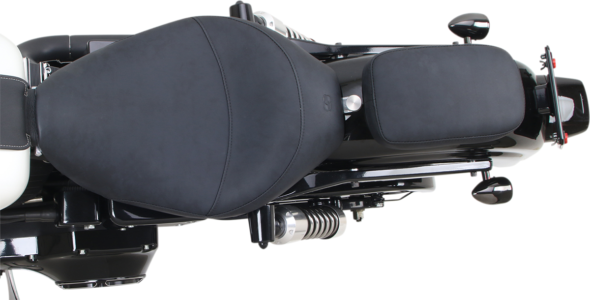 Brushed S3 saddle seat pad by Saddlemens, 6-inch size, featuring textured surface and ergonomic design for motorcycle comfort.