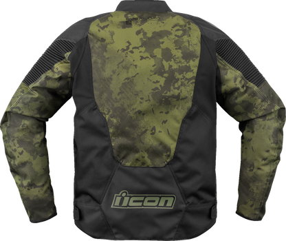 Bill's Exhausts ICON Overlord3 Magnacross Jacket in green, large size, featuring a stylish and durable jacket design.