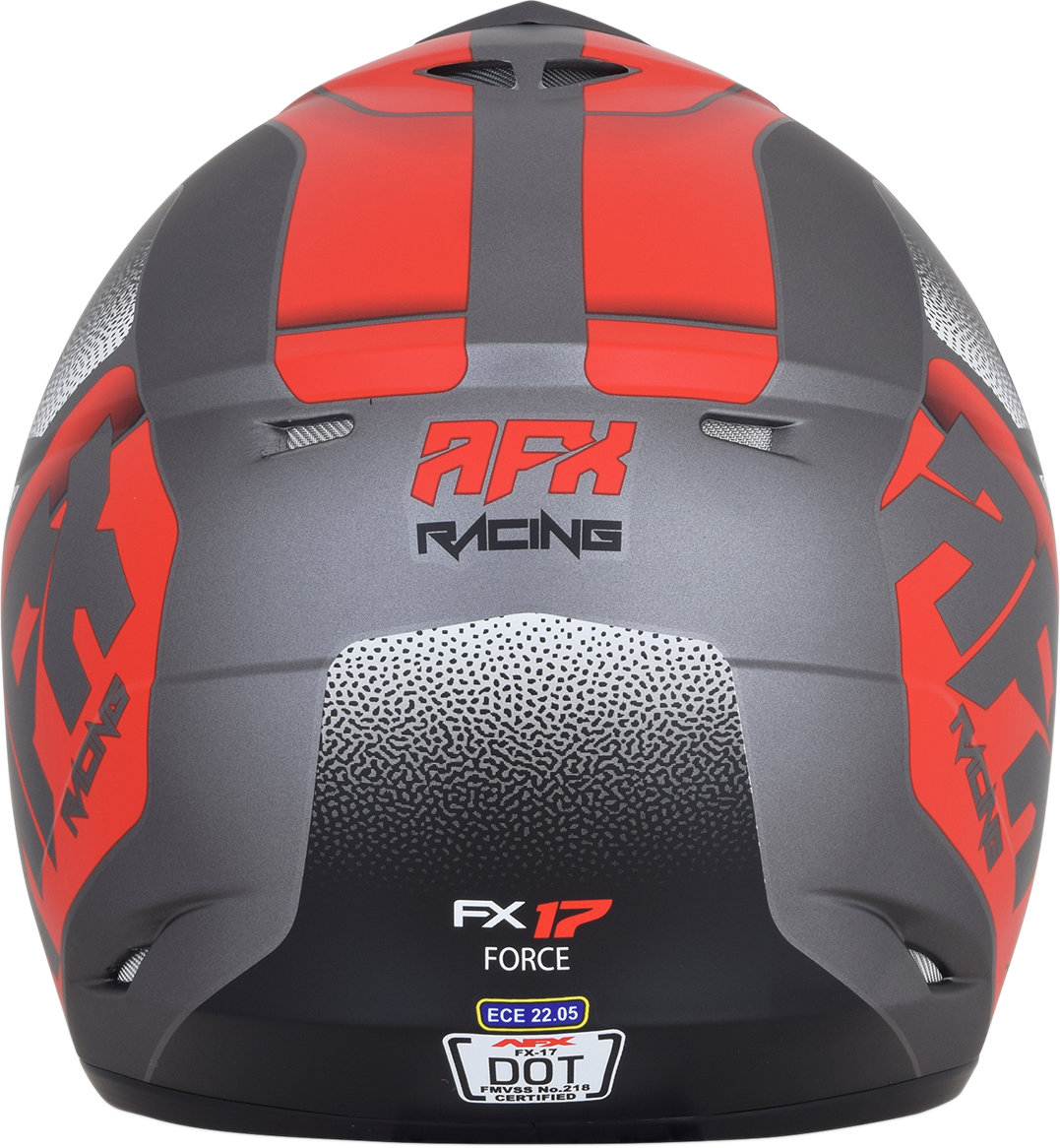 Bill's Exhausts AFX FX-17 helmet in Frost Gray and Red, medium size, featuring a sleek aerodynamic design and bold graphics.