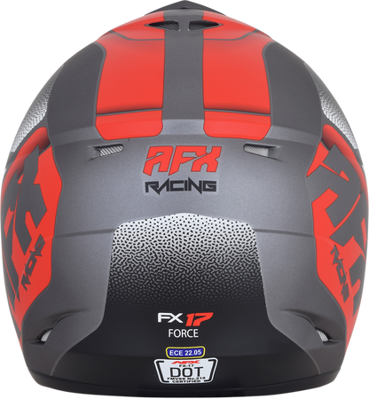 Bill's Exhausts AFX FX-17 helmet in Frost Gray and Red, medium size, featuring a sleek aerodynamic design and bold graphics.
