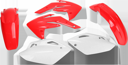 A white Acerbis standard replacement body kit for motorcycles, designed for OEM 2084600215, showing assembled body panels.