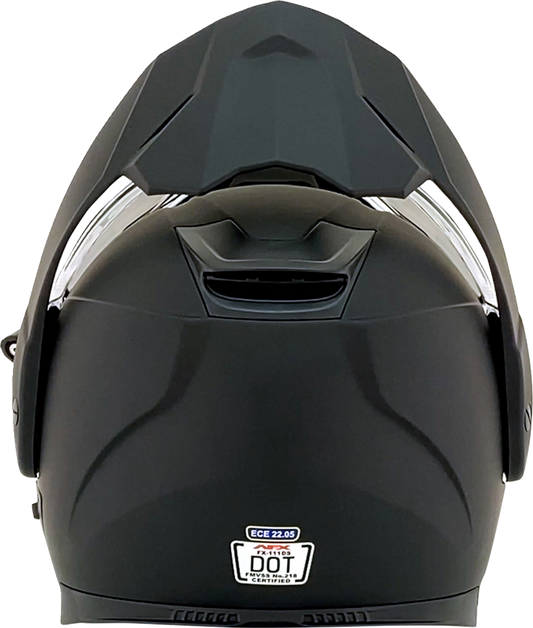 Matte black AFX FX-111DS snow helmet with electric features, size XS, showcasing sleek helmet design for winter sports.