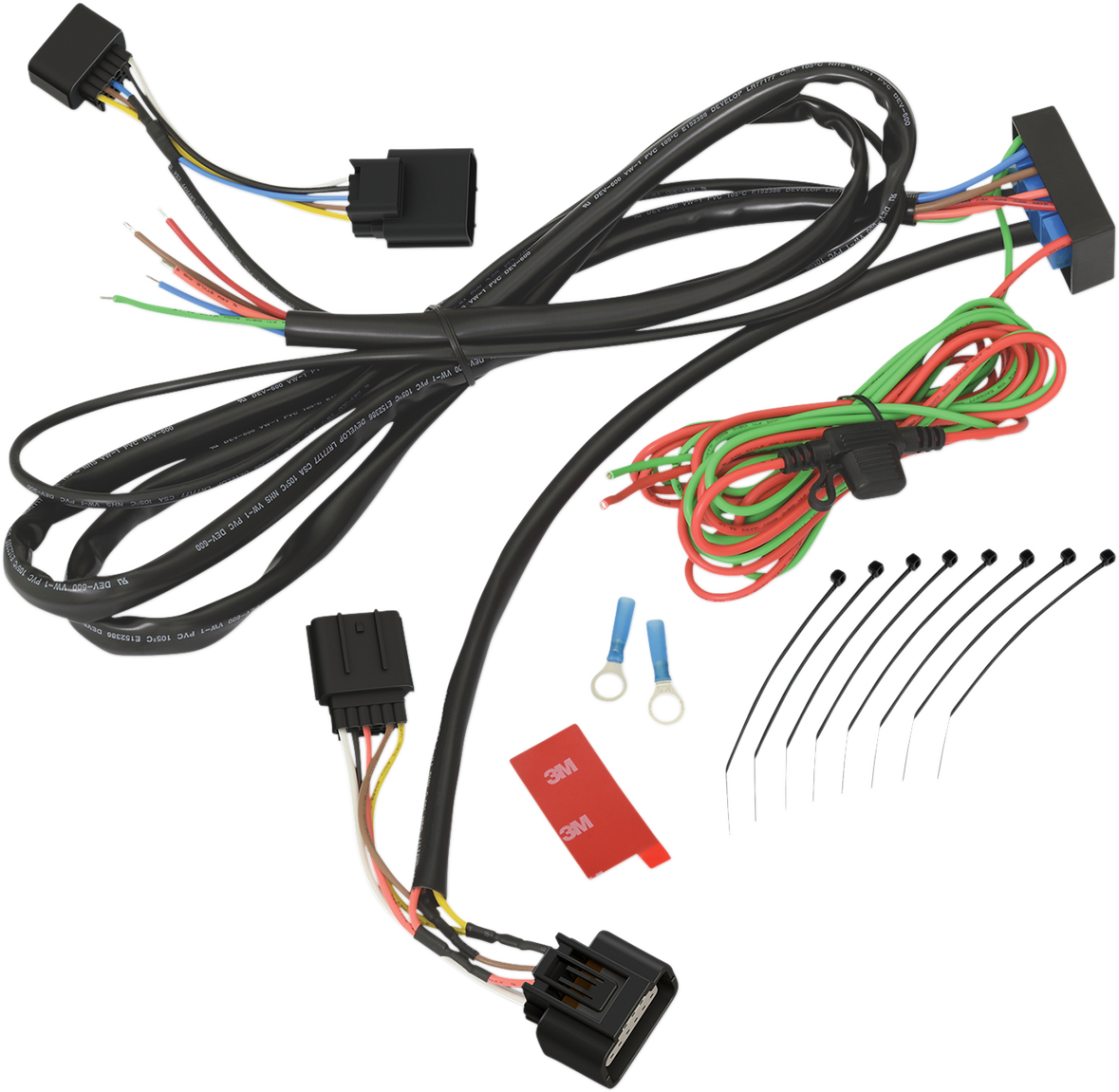 Bill's Exhausts SHOW CHROME trailer wire harness for Honda GL 1800 motorcycle engine, showing connectors and wiring components.