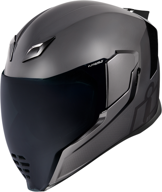 Silver ICON Airflite™ helmet with MIPS® technology, large size, jewel design, featuring aerodynamic vents and sleek protective shell.