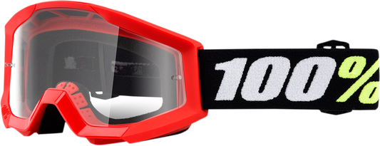 100% Strata Mini Goggles - Red - Clear Lens 50033-00002 - Howling Moto