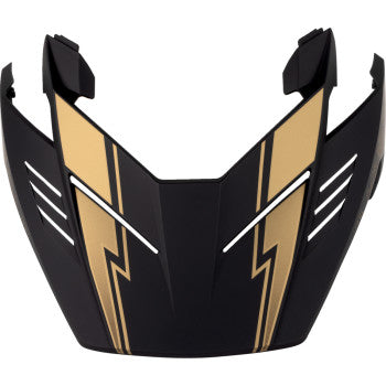 Black ICON Elsinore™ Peak helmet part on a motorcycle helmet, designed for XS-S size, with a sleek, aerodynamic shape.