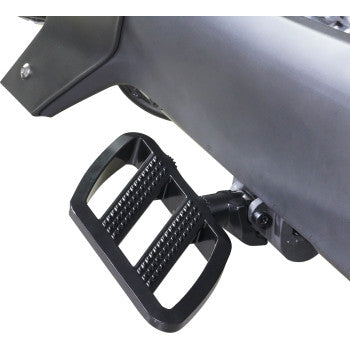 Show Chrome Combat Boards Driver Stealth Black for Ryker 2019-2024, durable black motorcycle footboards by Bill's Exhausts.