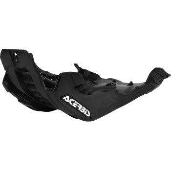 A black Acerbis skid plate mounted on a Beta 250/300 RR 2T 2024 motorcycle, protecting the body underneath.