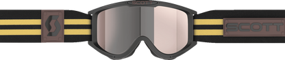 Scott 89X Era motocross goggles in black and beige with silver chrome lens, designed for high-performance riding.