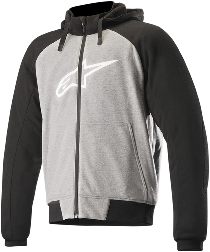 Gray Alpinestars Chrome Sport Hoodie, large size, showing front view with hood and logo, casual style and comfortable fit.