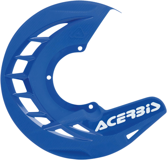 Acerbis X-Brake Disc Cover for Yamaha YZ in blue, showcasing the durable motorcycle body shield with branding details.