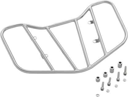 Chrome engine luggage rack for motorcycles, designed by Bill's Exhausts, featuring a sturdy, polished chrome finish.