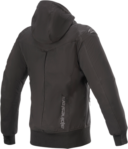 Black Bill's Exhausts Alpinstars Stella Sektor v2 Tech Hoodie, small size, with front logo and casual fit.