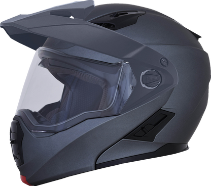 Bill's Exhausts AFX FX-111DS helmet in frost gray, small size, showing smooth helmet shell with ventilation vents and clear visor.