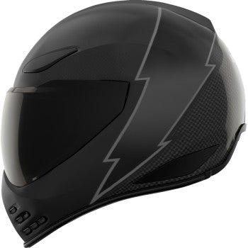 Black ICON Domain™ Helmet Slabtown Large size, featuring a sleek design with vents and matte finish, by Bill's Exhausts.