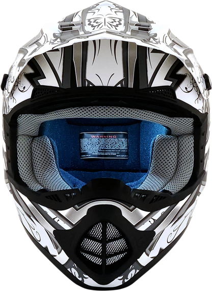 Matte white AFX FX-17 Butterfly helmet in small size, featuring aerodynamic design and ventilation for motorcycle riding.