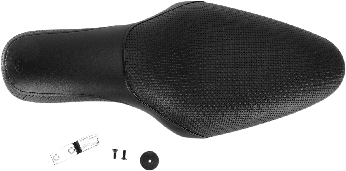 Black SADDLEMEN Profiler Basket-weave motorcycle seat for XL models from 1982 to 2003, featuring durable and stylish design.