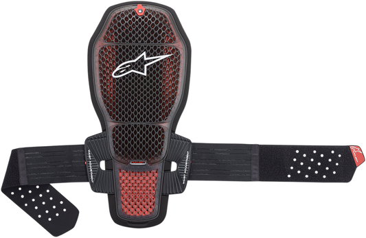 Alpinestars Nucleon KR-R Cell back protector in red and black, medium size, designed for motorcycle safety and protective gear.