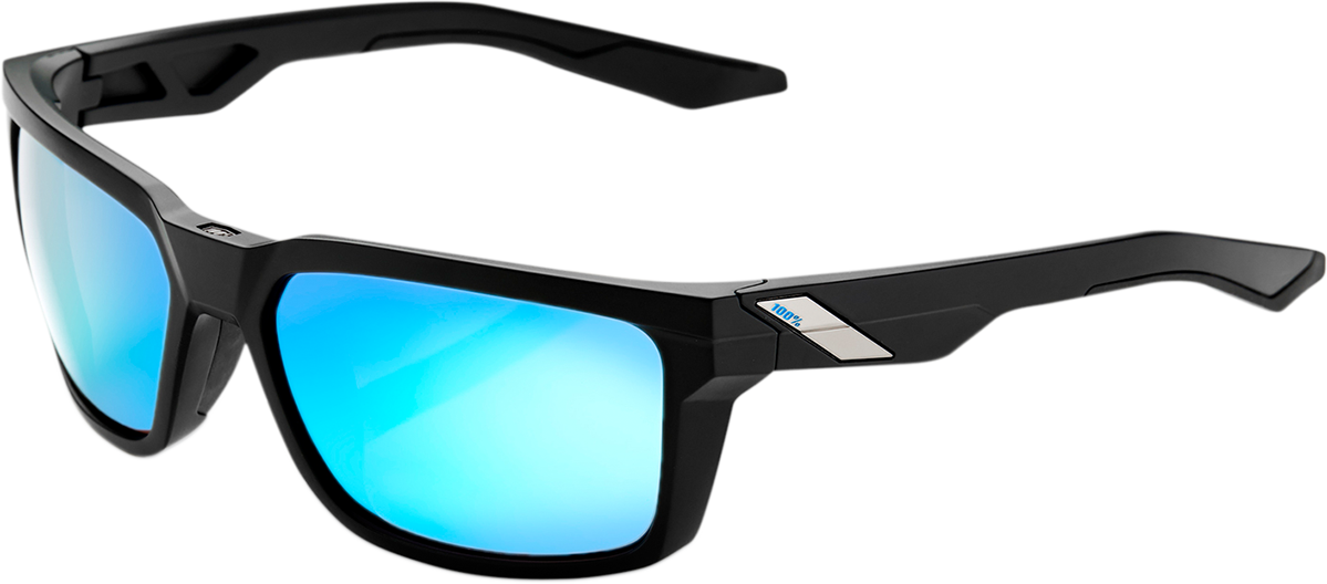 100% Daze Sunglasses - Matte Black - Blue Mirror 61030-019-75 - Howling Moto