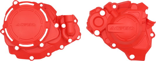 Red ACERBIS X-Power Cover Kit for Honda motorcycle, body protection components with branding details.