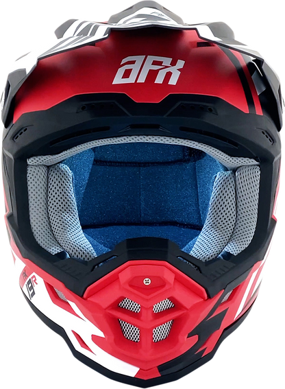 Matte red AFX FX-19R racing helmet in medium size, featuring aerodynamic design and ventilation, by Bill's Exhausts.