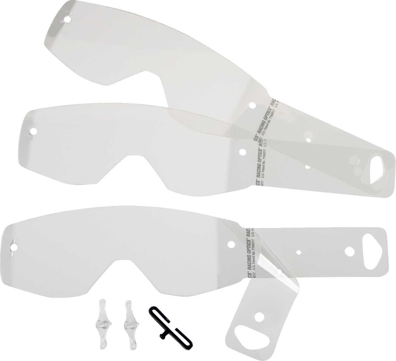 Bill's Exhausts SCOTT Primal/Split Tear-Offs laminated engine parts, 7-pack of tear-offs for motorcycle racing or off-road use.