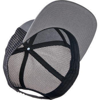 Gray and black BILTWELL Ridgecrest hat by Bill's Exhausts, featuring a classic design and adjustable strap.