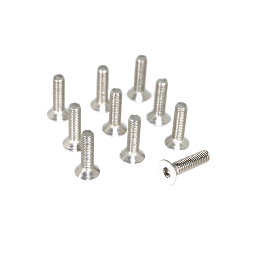ZSPEC M8-1.25x25mm Flat-Head FHSC Fasteners, Stainless, 10-Pack - Howling Moto