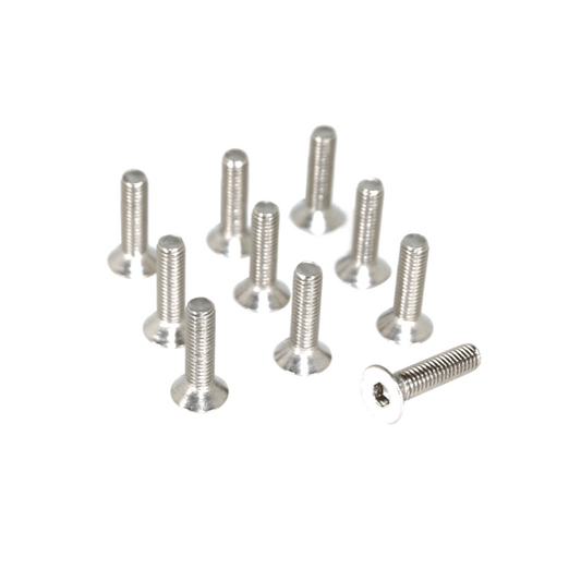 ZSPEC M8-1.25x25mm Flat-Head FHSC Fasteners, Stainless, 10-Pack - Howling Moto