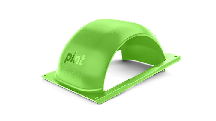Onewheel Pint fender in stock gray with lime accent, showcasing the durable scooter fender mounted on the Onewheel electric skateboard
