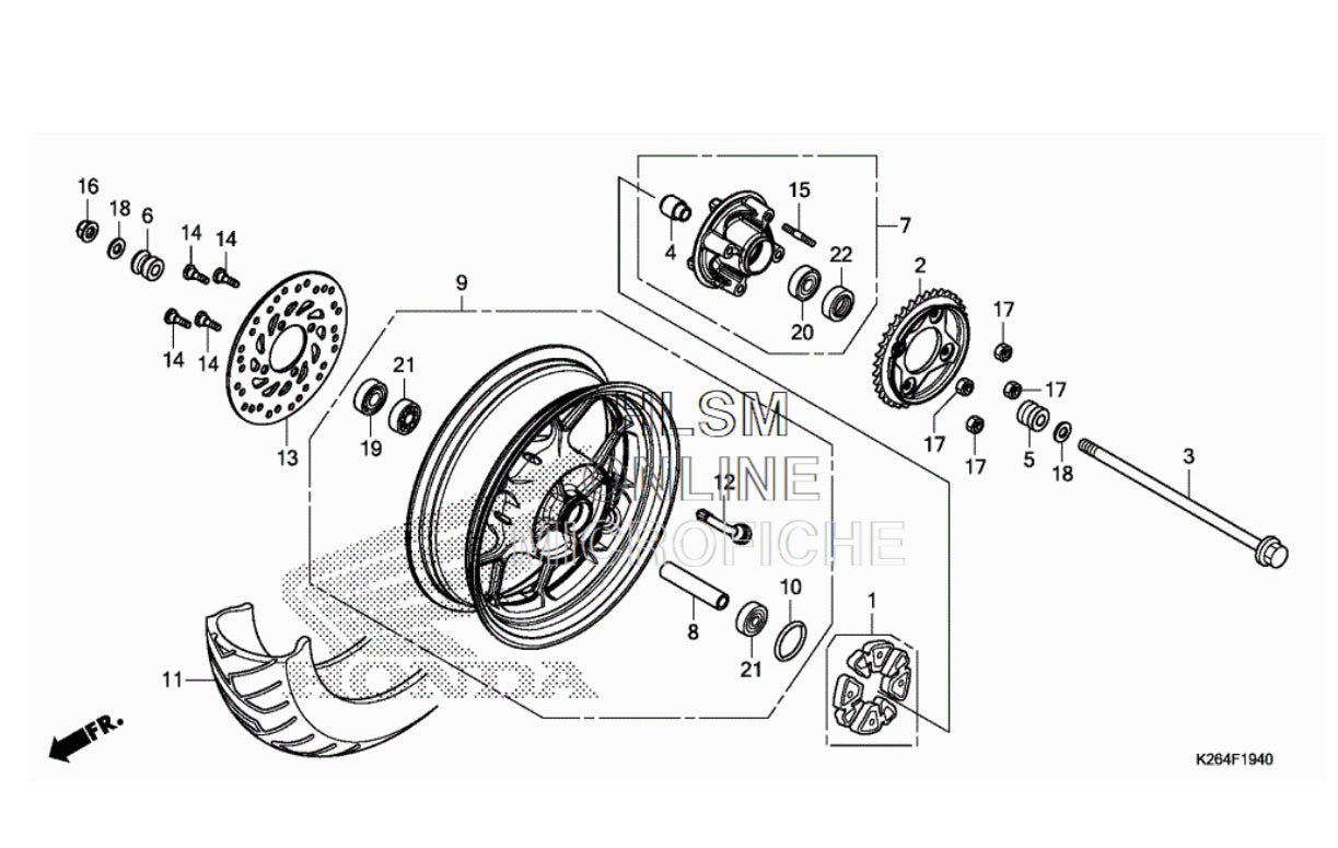 2014-2015 Honda Grom OEM Rear Wheel