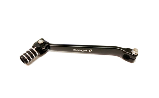 Black Warp9Racing gear shifter for bicycles, featuring a sleek design and ergonomic grip for smooth shifting.