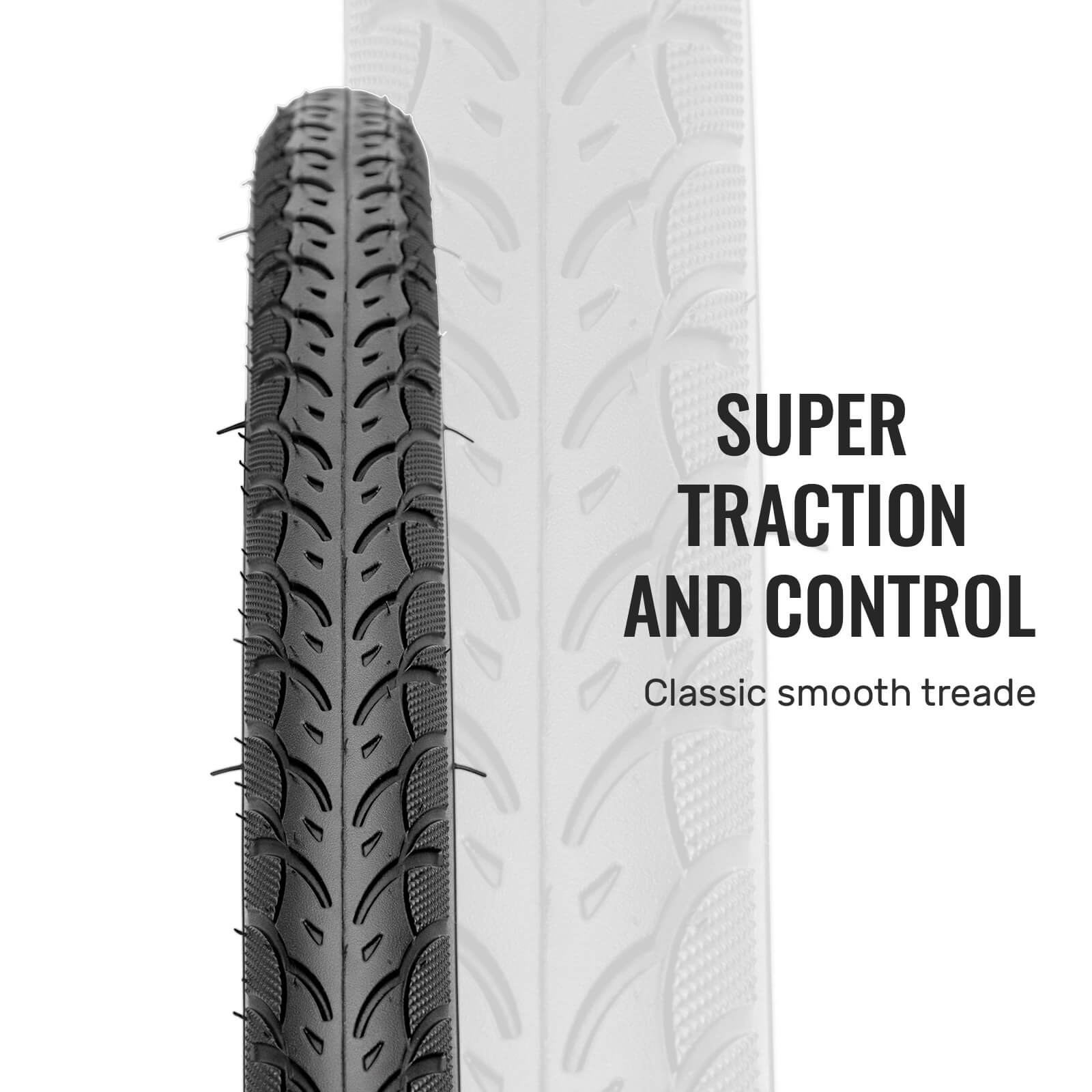 Hycline Glimpse 700x35C road bike tire for urban commuting and city cycling, featuring durable rubber tread and sleek black finish.