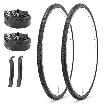 Hycline Glimpse 700x35C road bike tire for urban commuting and city cycling, shown mounted on a bike wheel.