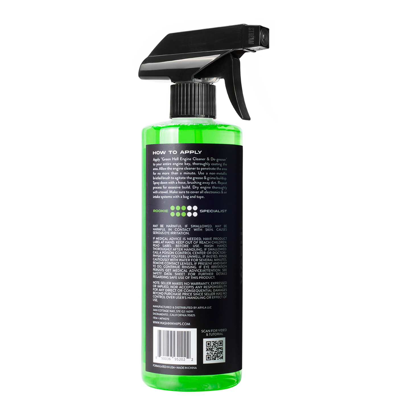WASH&WHIPS Green Hell Engine Cleaner & Degreaser - Howling Moto