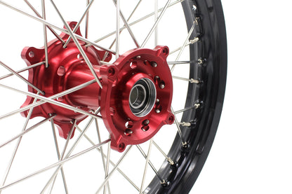 KKE 21 & 18 Enduro Wheels Rims for Husqvarna TE TC FE FC SMR TXC  2000-2013 Red Hubs - Howling Moto