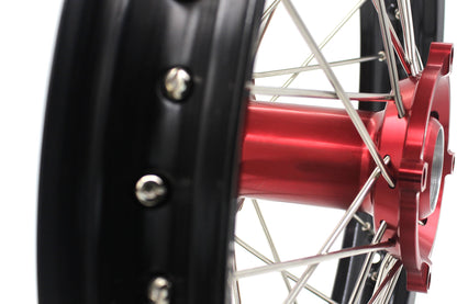 KKE 21 & 18 Enduro Wheels Rims for Husqvarna TE TC FE FC SMR TXC  2000-2013 Red Hubs - Howling Moto