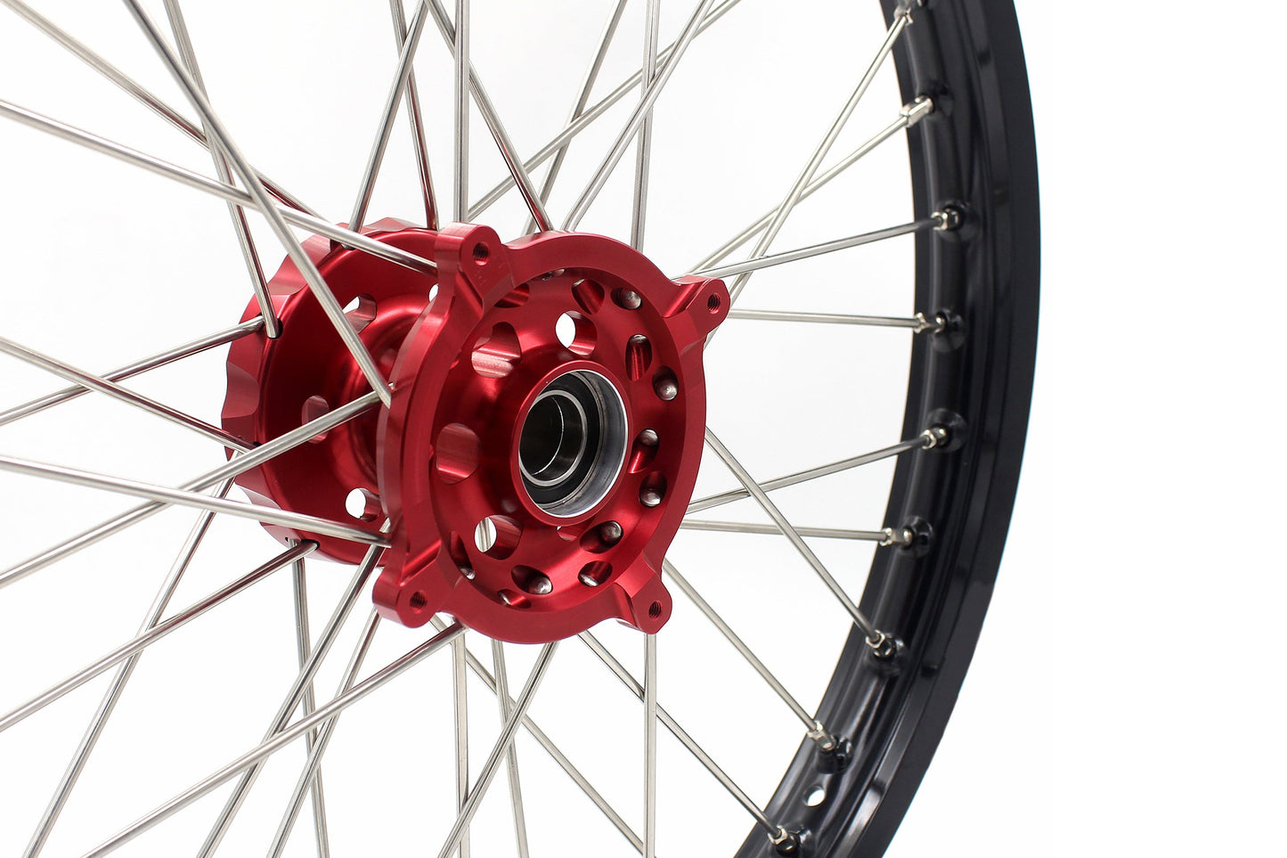 KKE 21 & 18 Enduro Wheels Rims for Husqvarna TE TC FE FC SMR TXC  2000-2013 Red Hubs - Howling Moto
