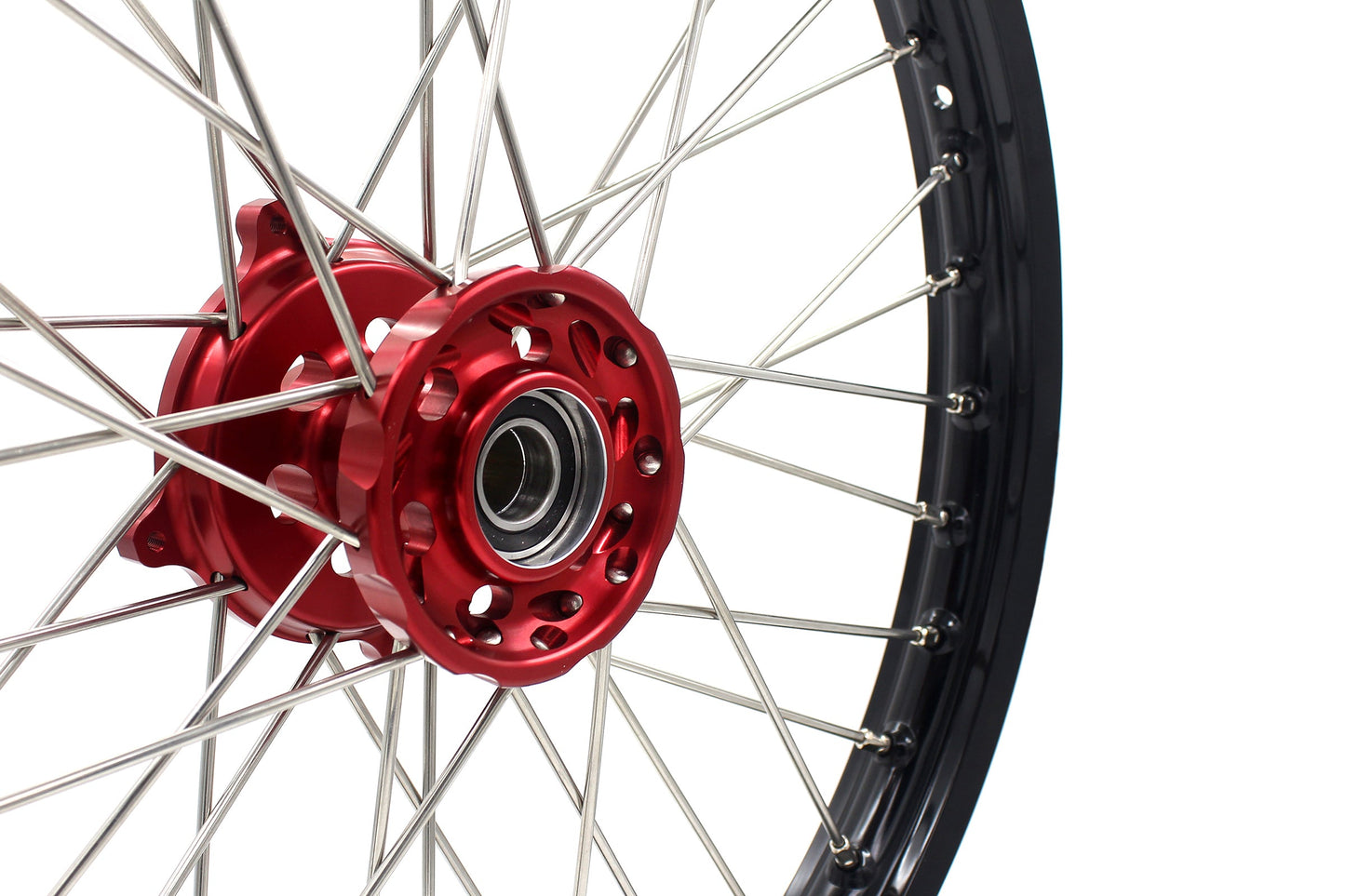 KKE 21 & 18 Enduro Wheels Rims for Husqvarna TE TC FE FC SMR TXC  2000-2013 Red Hubs - Howling Moto